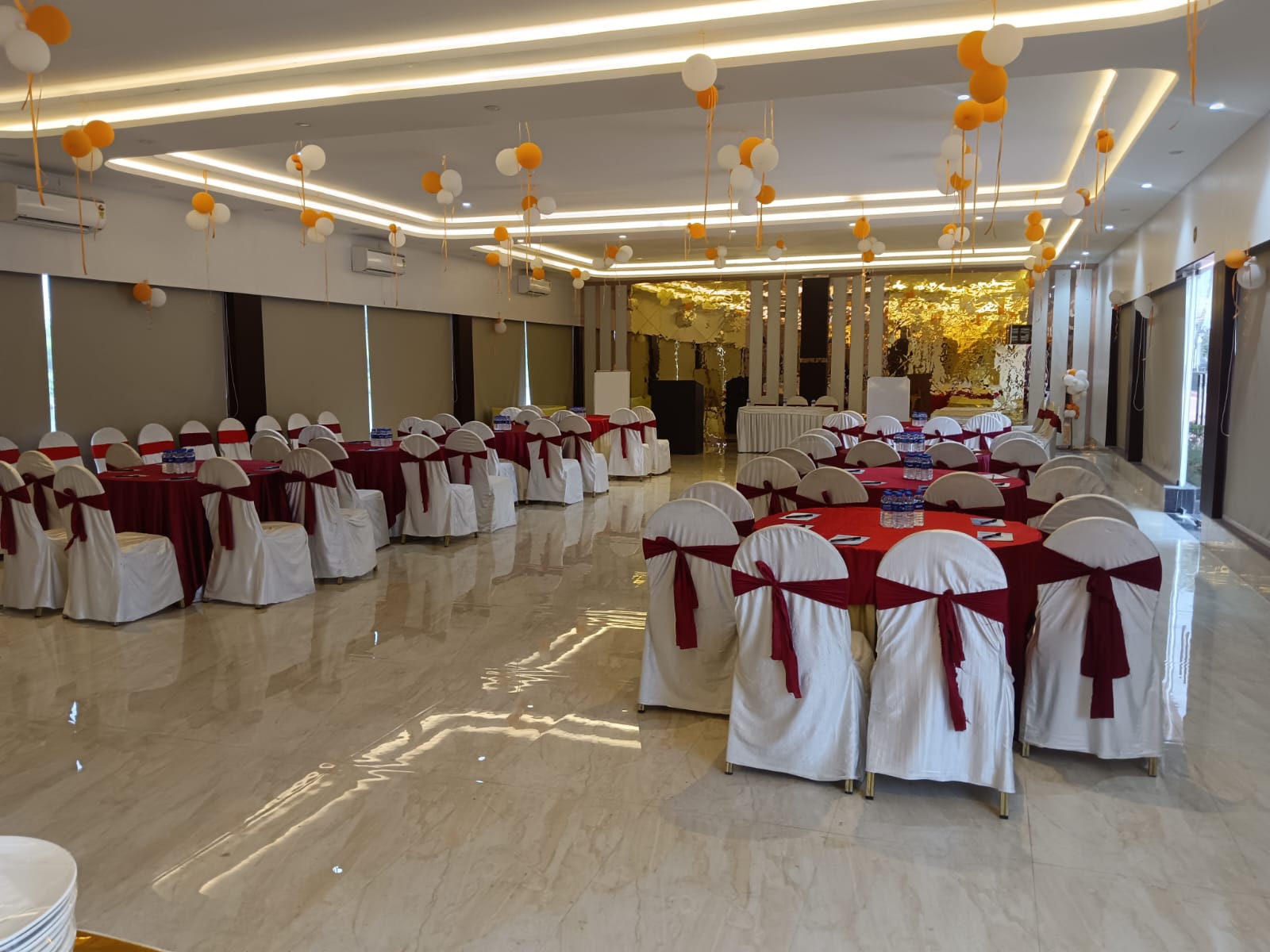 Corporate event banquet setup