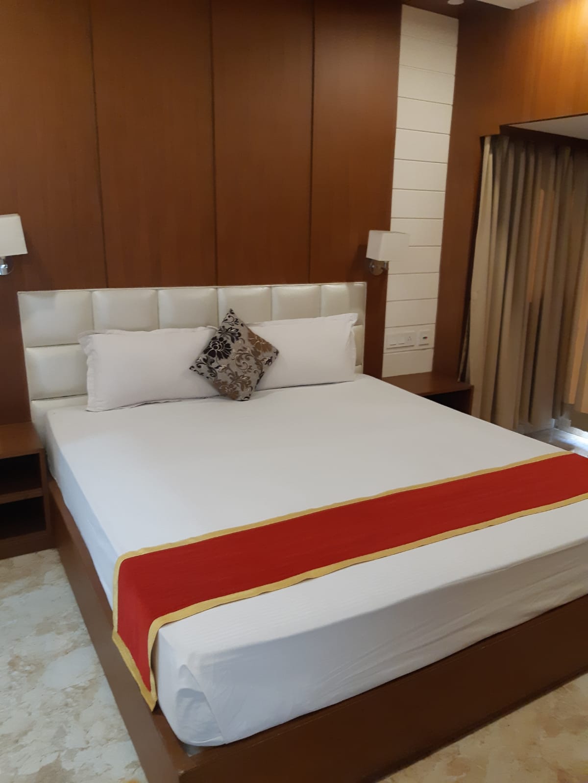 Close-up of premium room bedding